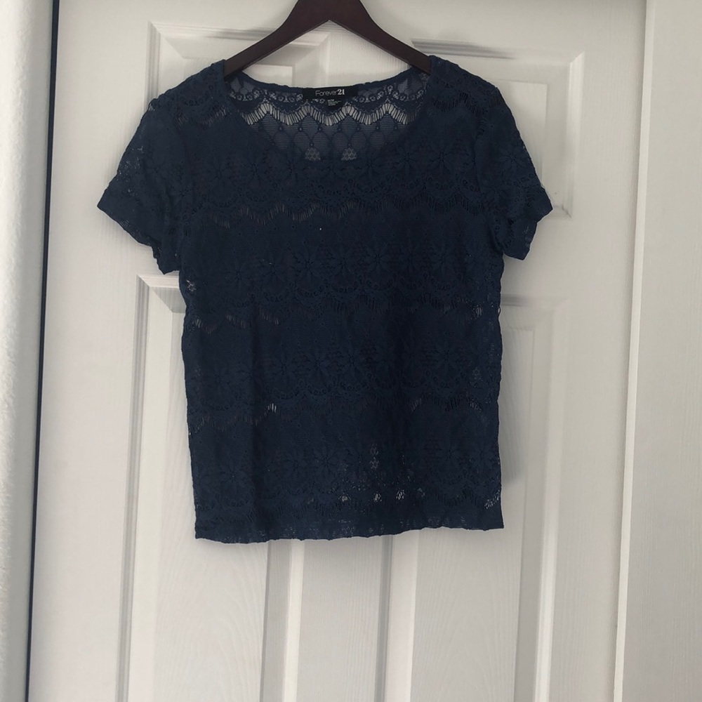Forever 21 navy lace top